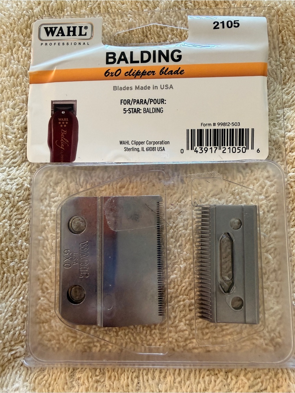 Wahl Balding 6x0 Clipper Blade Set - Silver